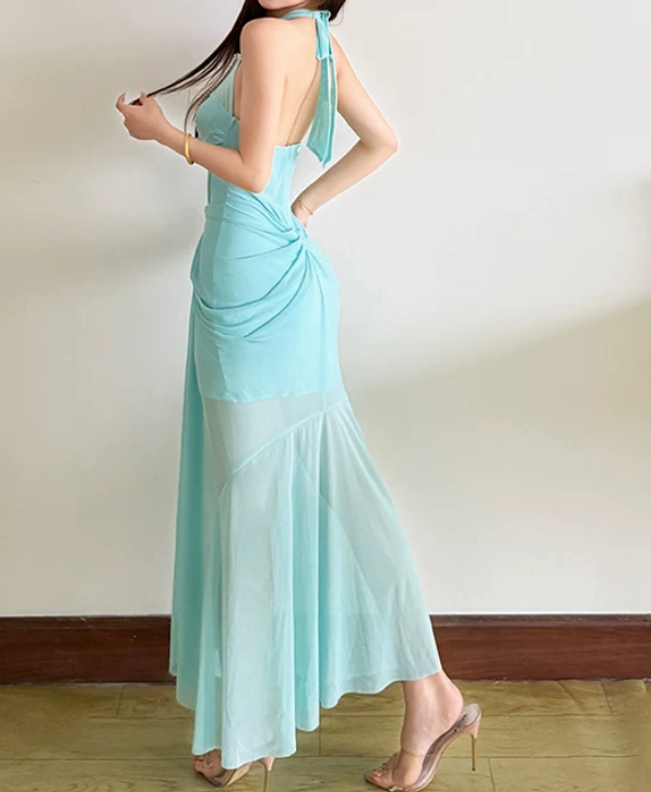 Robe de bal de princesse bustier à volants en satin long, robe de soirée C8117