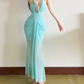 Robe de bal de princesse bustier à volants en satin long, robe de soirée C8117