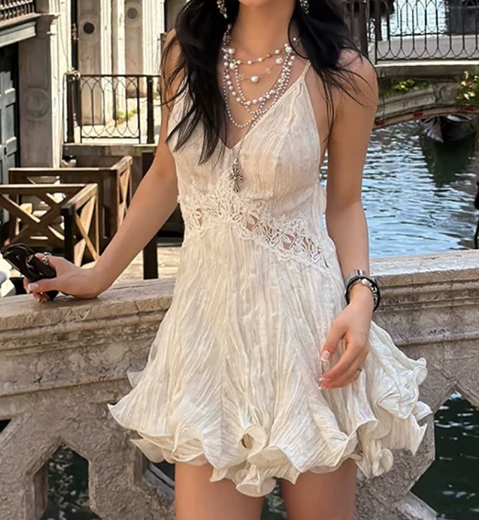 Mini robe de soirée en satin, sans bretelles, sans manches, ligne a, simple, C899