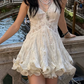 Mini robe de soirée en satin, sans bretelles, sans manches, ligne a, simple, C899