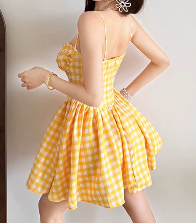Robe courte d'été pour femme, style français, collection 2026, référence C8003