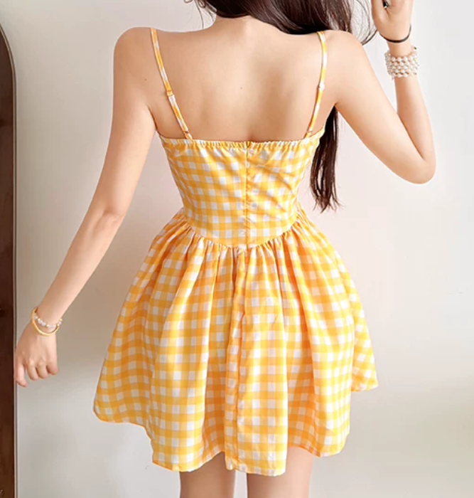 Robe courte d'été pour femme, style français, collection 2026, référence C8003