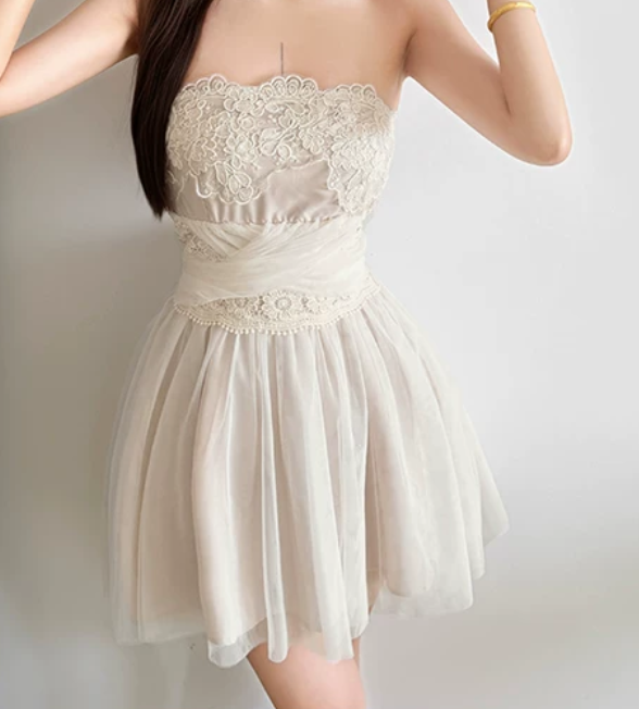 Mini robe de soirée en satin, sans bretelles, sans manches, ligne a, simple, C899