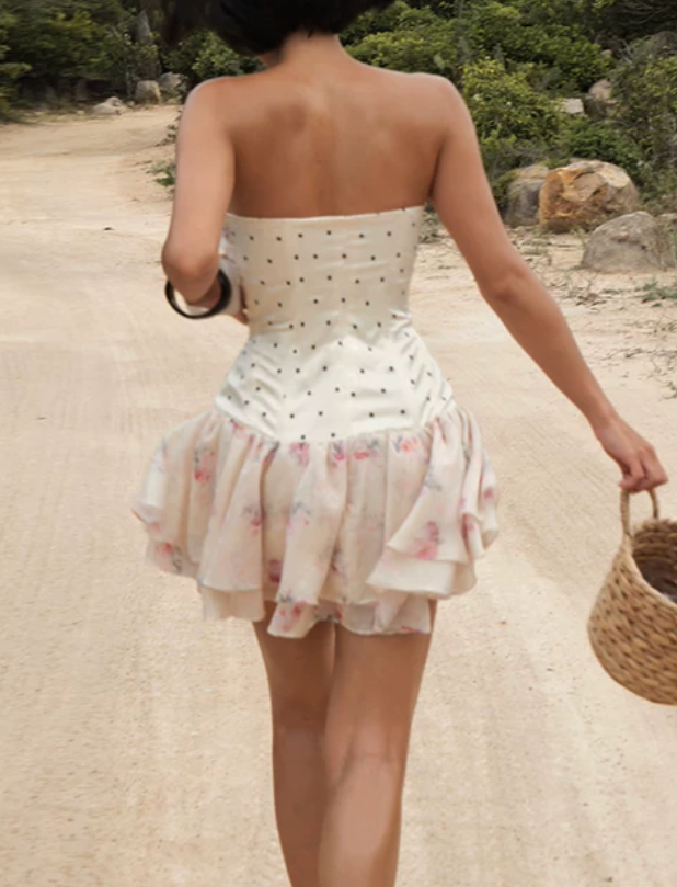 Robe courte d'été pour femme, style français, collection 2026, référence C8003