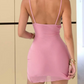 Mini robe de soirée en satin, sans bretelles, sans manches, ligne a, simple, C899