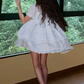 Mini robe de soirée en satin, sans bretelles, sans manches, ligne a, simple, C899