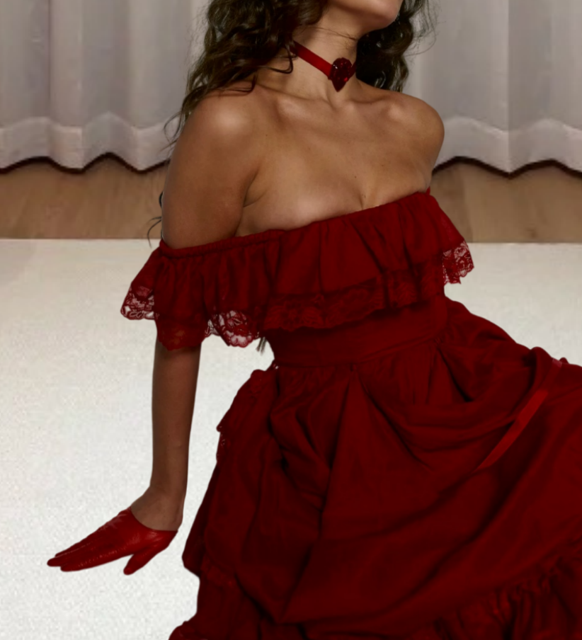 Robe de bal de princesse bustier à volants en satin long, robe de soirée C8117