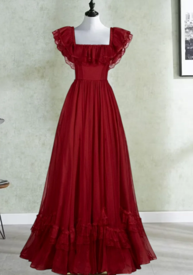 Robe de bal de princesse bustier à volants en satin long, robe de soirée C8117