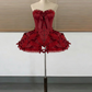 Mini robe de soirée en satin, sans bretelles, sans manches, ligne a, simple, C899