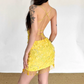 Mini robe de soirée en satin, sans bretelles, sans manches, ligne a, simple, C899