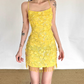 Mini robe de soirée en satin, sans bretelles, sans manches, ligne a, simple, C899