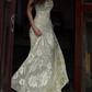 Glam Spaghetti Straps Prom Dress Green Sequins Jacquard A-Line Evening Dress D0296