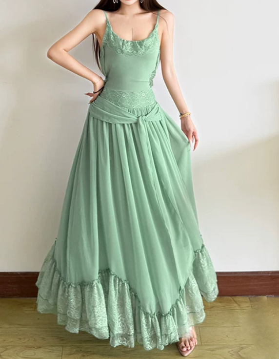 Robe de bal de princesse bustier à volants en satin long, robe de soirée C8117