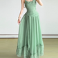 Robe de bal de princesse bustier à volants en satin long, robe de soirée C8117