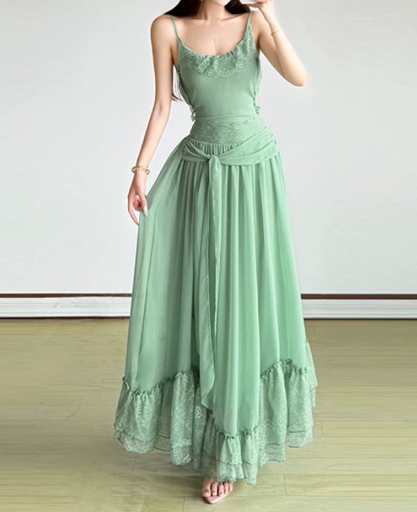 Robe de bal de princesse bustier à volants en satin long, robe de soirée C8117