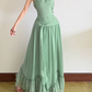 Robe de bal de princesse bustier à volants en satin long, robe de soirée C8117