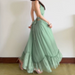 Robe de bal de princesse bustier à volants en satin long, robe de soirée C8117