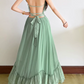 Robe de bal de princesse bustier à volants en satin long, robe de soirée C8117