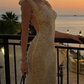 Robe de bal de princesse bustier à volants en satin long, robe de soirée C8117