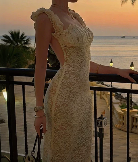 Robe de bal de princesse bustier à volants en satin long, robe de soirée C8117