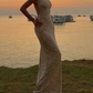 Robe de bal de princesse bustier à volants en satin long, robe de soirée C8117