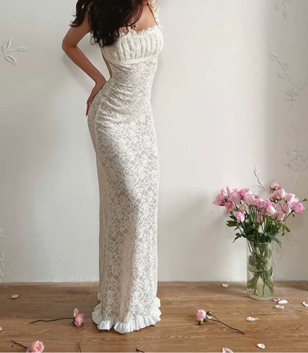 Robe de bal de princesse bustier à volants en satin long, robe de soirée C8117