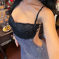 Alluring Spaghetti Straps Prom Dress Black & Blue Sequins Mermaid Evening Dress D0302