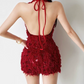 Mini robe de soirée en satin, sans bretelles, sans manches, ligne a, simple, C899