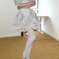 Cute Square Neck Homecoming Dress Stripes Short Sleeve A-Line Birthday Dress D0306