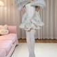 Cute Square Neck Homecoming Dress Stripes Short Sleeve A-Line Birthday Dress D0306