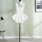 Chic Spaghetti Straps Homecoming Dress White Floral A-Line Birthday Dress D0307
