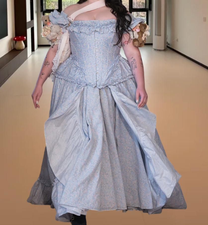 Robe de bal de princesse bustier à volants en satin long, robe de soirée C8117