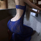Robe de bal de princesse bustier à volants en satin long, robe de soirée C8117
