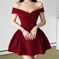 Mini robe de soirée en satin, sans bretelles, sans manches, ligne a, simple, C899