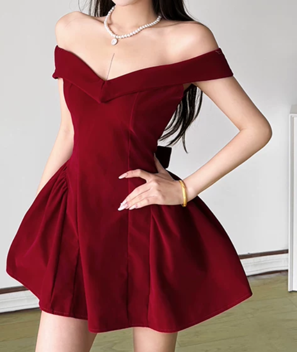 Mini robe de soirée en satin, sans bretelles, sans manches, ligne a, simple, C899
