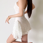 Mini robe de soirée en satin, sans bretelles, sans manches, ligne a, simple, C899