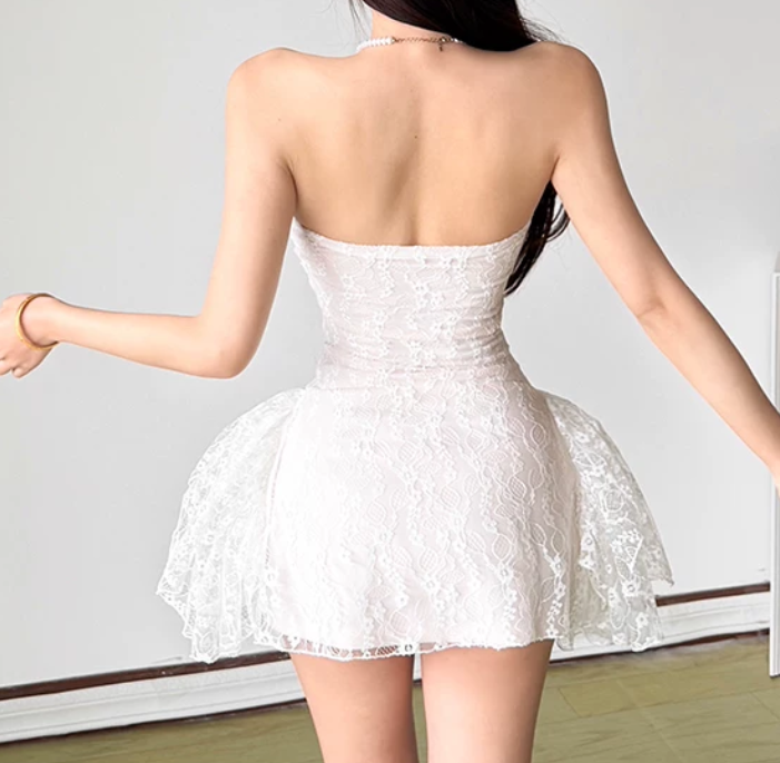 Mini robe de soirée en satin, sans bretelles, sans manches, ligne a, simple, C899