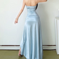 Robe de bal de princesse bustier à volants en satin long, robe de soirée C8117