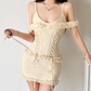 Mini robe de soirée en satin, sans bretelles, sans manches, ligne a, simple, C899