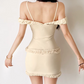 Mini robe de soirée en satin, sans bretelles, sans manches, ligne a, simple, C899