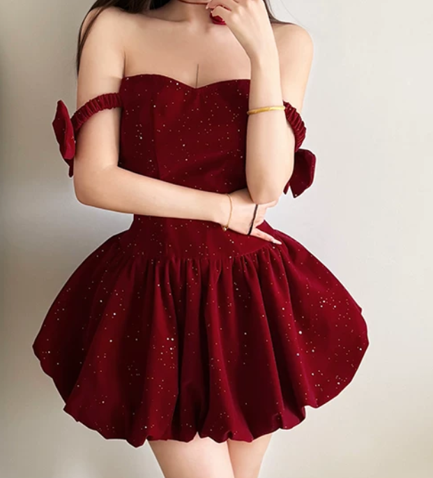 Mini robe de soirée en satin, sans bretelles, sans manches, ligne a, simple, C899