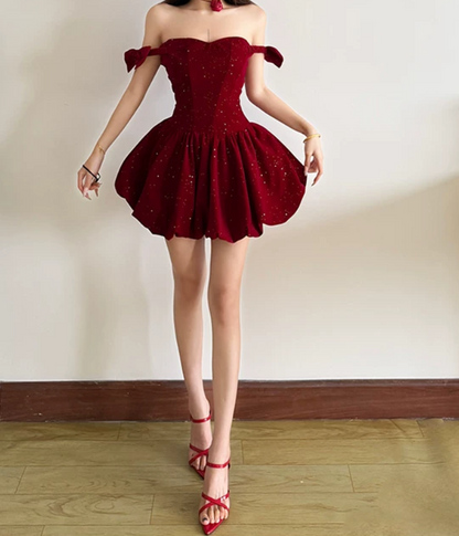 Mini robe de soirée en satin, sans bretelles, sans manches, ligne a, simple, C899