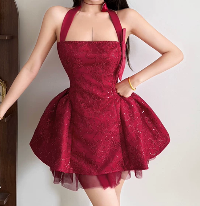 Mini robe de soirée en satin, sans bretelles, sans manches, ligne a, simple, C899
