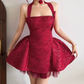 Mini robe de soirée en satin, sans bretelles, sans manches, ligne a, simple, C899