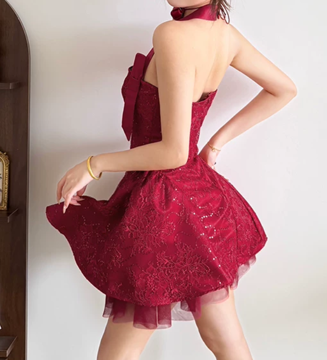 Mini robe de soirée en satin, sans bretelles, sans manches, ligne a, simple, C899