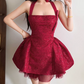 Mini robe de soirée en satin, sans bretelles, sans manches, ligne a, simple, C899