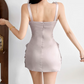 Chic V Neck Homecoming Dress Pastel Purple Beading Sheath Birthday Dress D0328