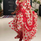 Glam Square Neck Red Prom Dress Bows Ruffles A-Line Evening Dress D0330