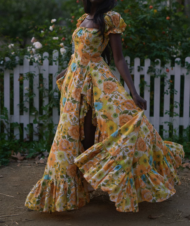 Robe de bal de princesse bustier à volants en satin long, robe de soirée C8117