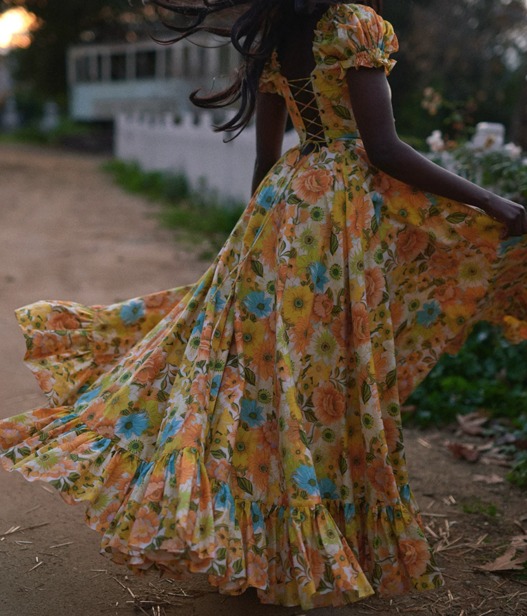 Robe de bal de princesse bustier à volants en satin long, robe de soirée C8117